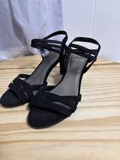 Black Stretchy High Heels For Woman Size 7 With Open Toe