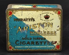 Alte Blechdose Zigaretten Muratti's Ariston Noblesse Cigarettes Tin - London