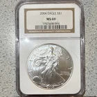 2004 American Eagle Silver $1 1 oz 0.999 Fine Silver MS69 NGC