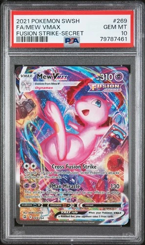 2021 Pokemon Fusion Strike Mew Vmax Full Art #269 GEM MT PSA 10 Secret Alt Art