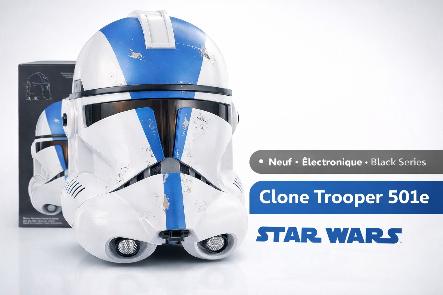 Casque Star Wars 501st Legion Black Series Réplique Premium de Collection Finition Combat