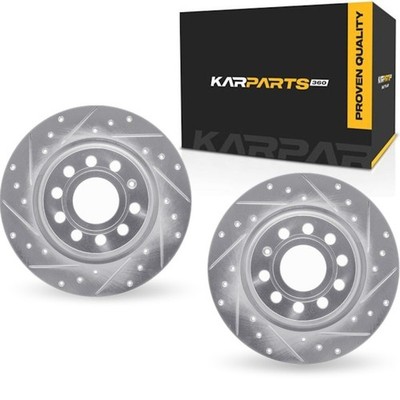 For Audi Q3 2015 Brake Rotors | Silver | Drilled And Slotted