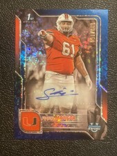 2025 Bowman University Francis Mauigoa 1st Blue Mini Diamond Auto /150 BCA-FM