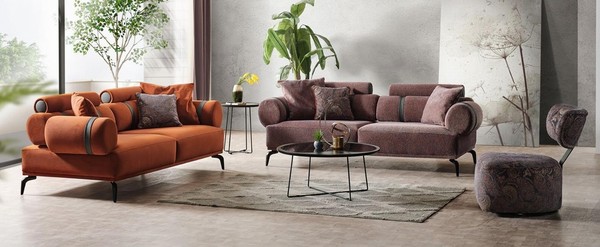 Modernes Sofa-Set 4-Sitzer Schlafsofa 3-Sitzer Loungesessel-image