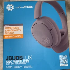 JLab JBuds Lux MAUVE Noise Canceling Bluetooth Wireless Headphones Graphite 