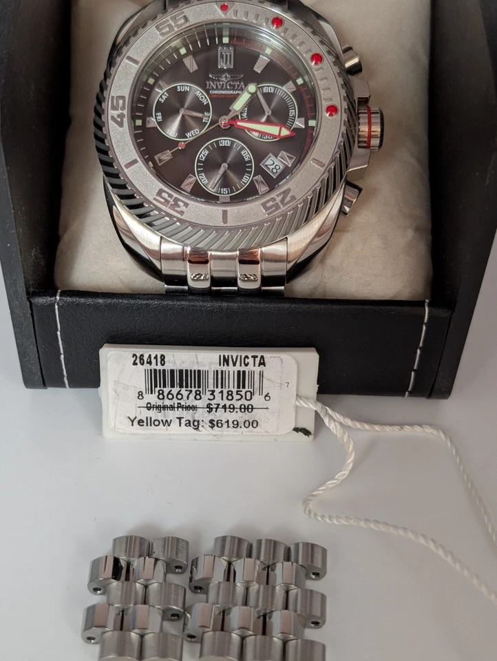 Мужские кварцевые многофункциональные часы Invicta 26418 Jason Taylor черный циферблат никогда не носились - Изображение 4 из 4