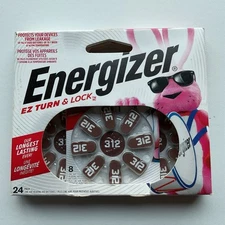 Energizer Size 312 ZeroMercury Hearing Aid Batteries 24 CT -AZ312DP-24 (EXPIRED)