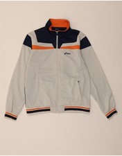 ASICS Womens Tracksuit Top Jacket UK 16 Large White Colourblock Polyester AU09