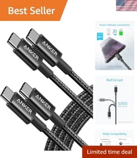 Anker USB C to USB C Cable, Type-C 60W Fast Charging Cable (6 FT, 5Pack) for Iph