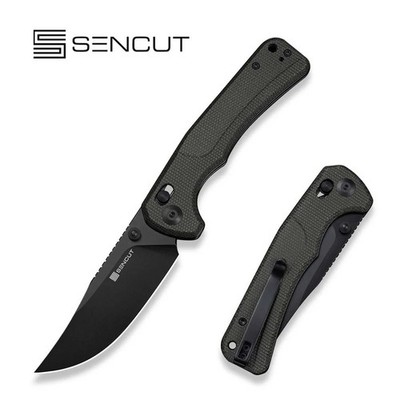 S25001A1 Sencut Slybolt Crossbar Lock 9Cr18MoV Steel Blade Black Micarta Handle