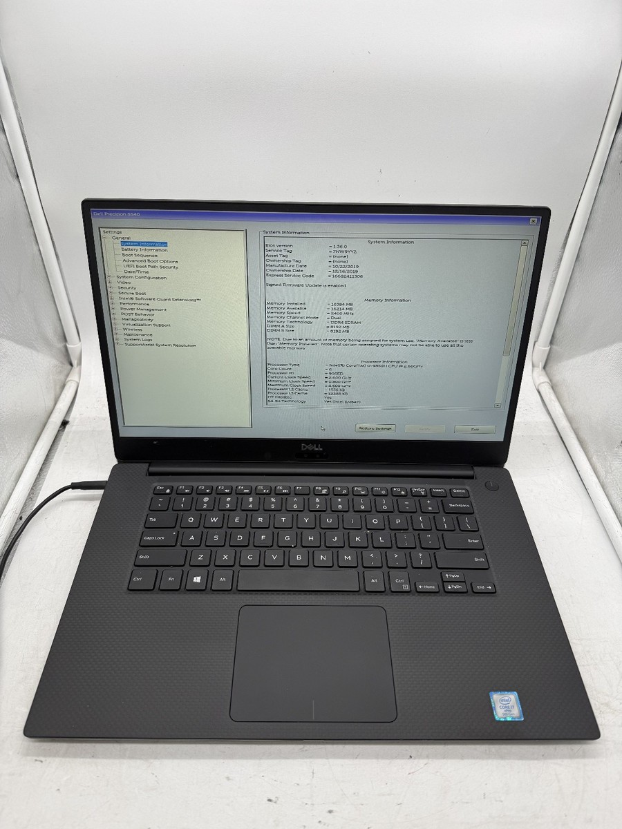 DellPrecision 5540 i7-9850H　16GB　512GB Dell Precision 5540 Laptop i7-9850H 2.6GHz 16GB 512GB SSD NO OS | eBay