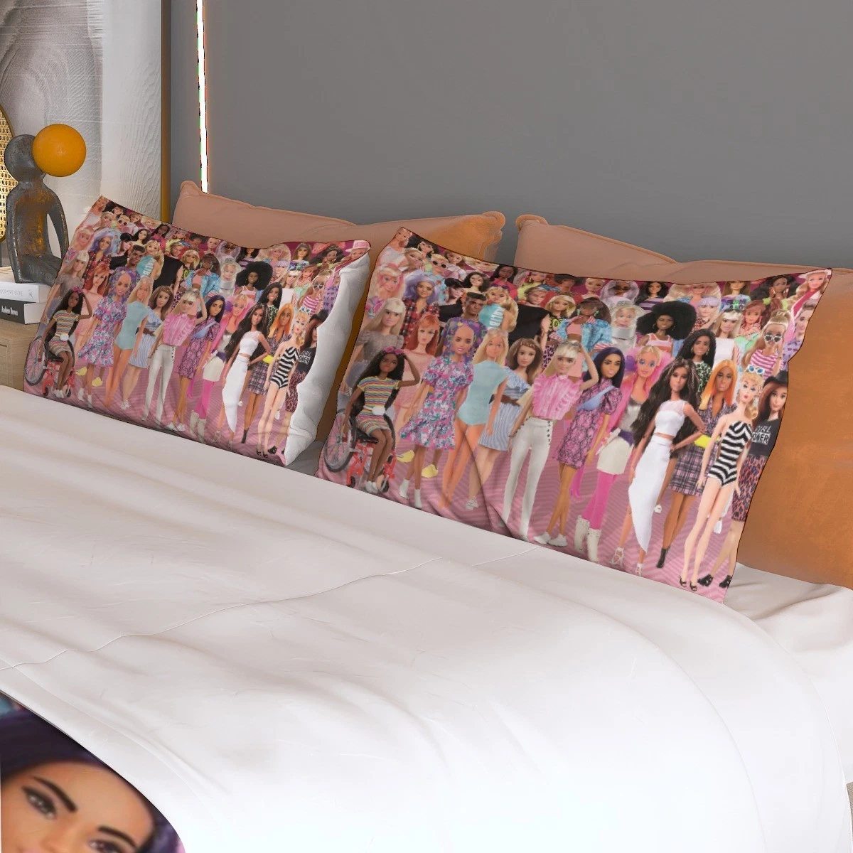 Top! Barbie Characters Print Bedding Set