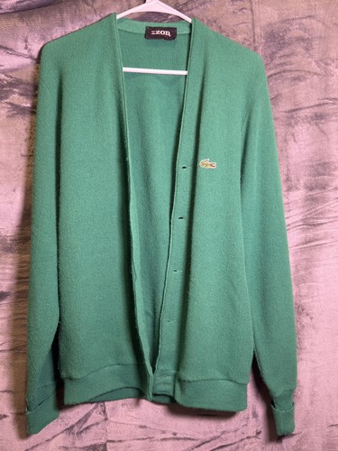 Izod, 1970s Vintage IZOD GRN Knit Grandpacore Cardigan Sweater Rare