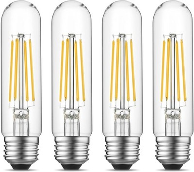 Tubular Light Bulb 6W Equal E26 LED 60 Watt 5 Inch- 4 Count, Cool White 