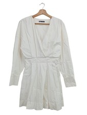 ZARA Abito a maniche lunghe Donna Abito Taglia IT 38 bianco stile casual