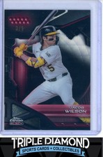 2026 Topps Chrome Black #173 Jacob Wilson Red Wave Refractor #3/5 A's AC300