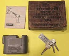 HIGH SECURITY PADLOCK HI-SHEAR LK1200 1983 MEDECO MILITARY SURPLUS RARE LIMITED 