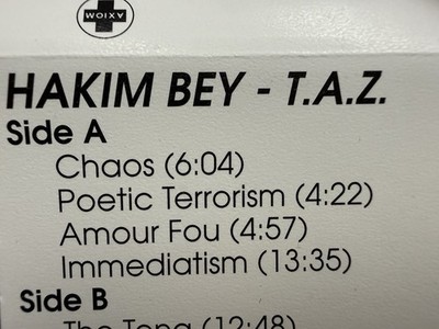1994 ADVANCE PROMO HAKIM BEY T.A.Z. AMBIET SPOKE WORD RARE CASSETTE