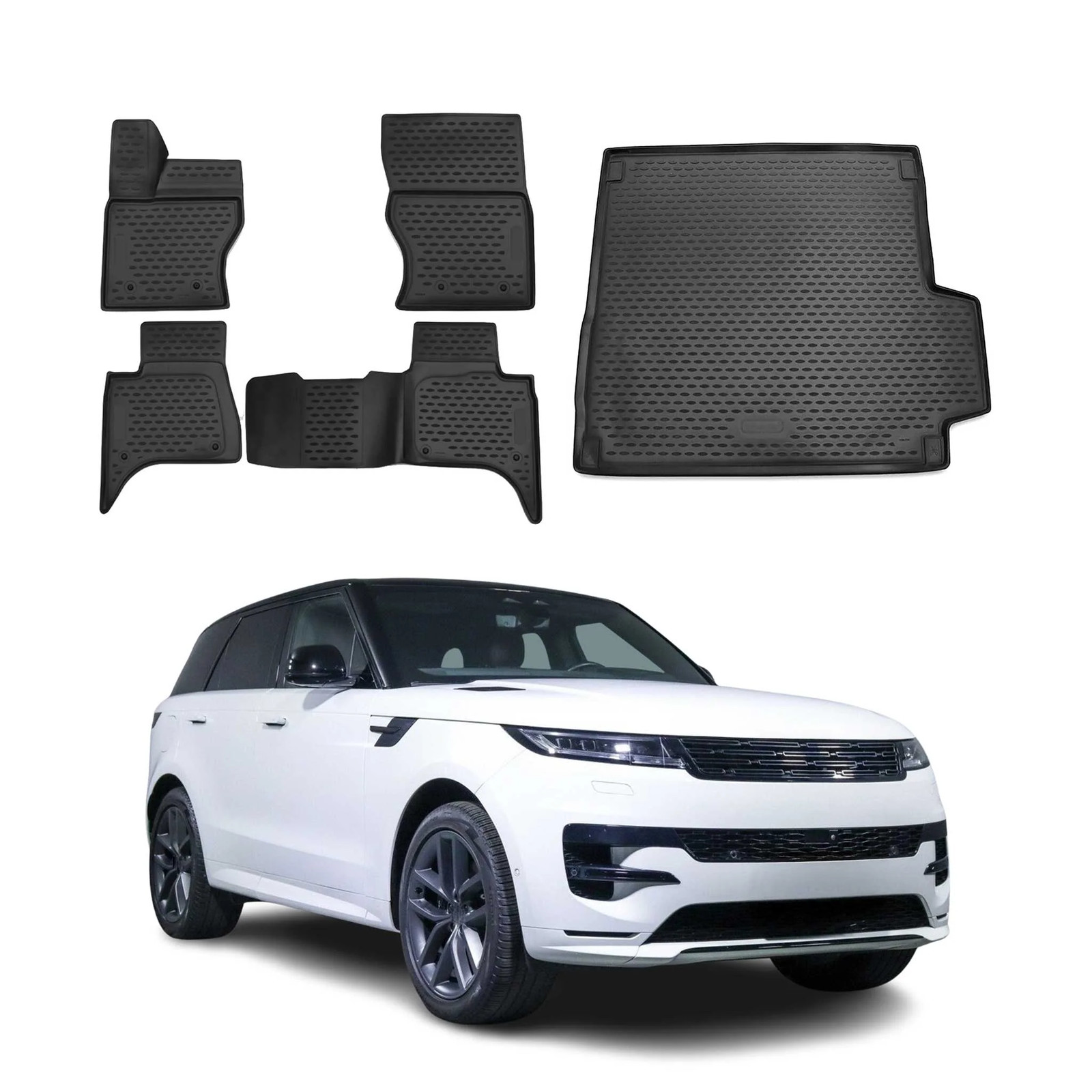Tapis de sol Range Rover Sport anti-boue avec bac de coffre étanche en caoutchouc