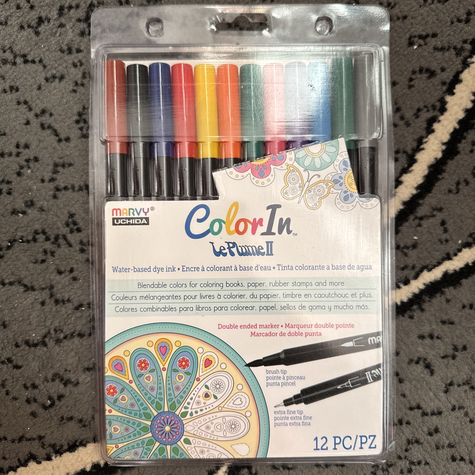Color In LePlume II Double ended Markers, 12 count New, opened to test