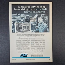 1968 B&K Manufacturing Television Analyst Dynascan Vintage Print Ad VHF Channels