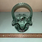 Hand Painted with Flowers Fenton Glass Basket Signed D Anderson Nice Find