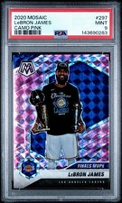 💥2020 Panini Mosaic #297 LeBron James Finals MVP Camo Pink PSA 9 Lakers
