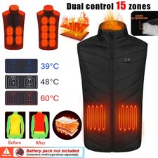 Unisex Warm Electric Vest Heated Jacket USB Thermal Heat Pad Winter Body Warmer