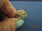 VINTAGE VERMEIL STERLING SILVER NEPAL UNBELIEVABLE FILIGREE FLORAL RING