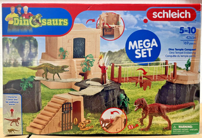 Schleich 42656 Dino Tempel Mega-Set 169tlg Fallen Hängebrücke Schatz Flynn 5+