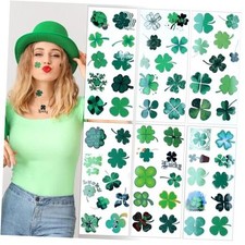 60Pcs St. Patrick's Day Temporary Tattoos - Green Shamrock Irish green shamrock