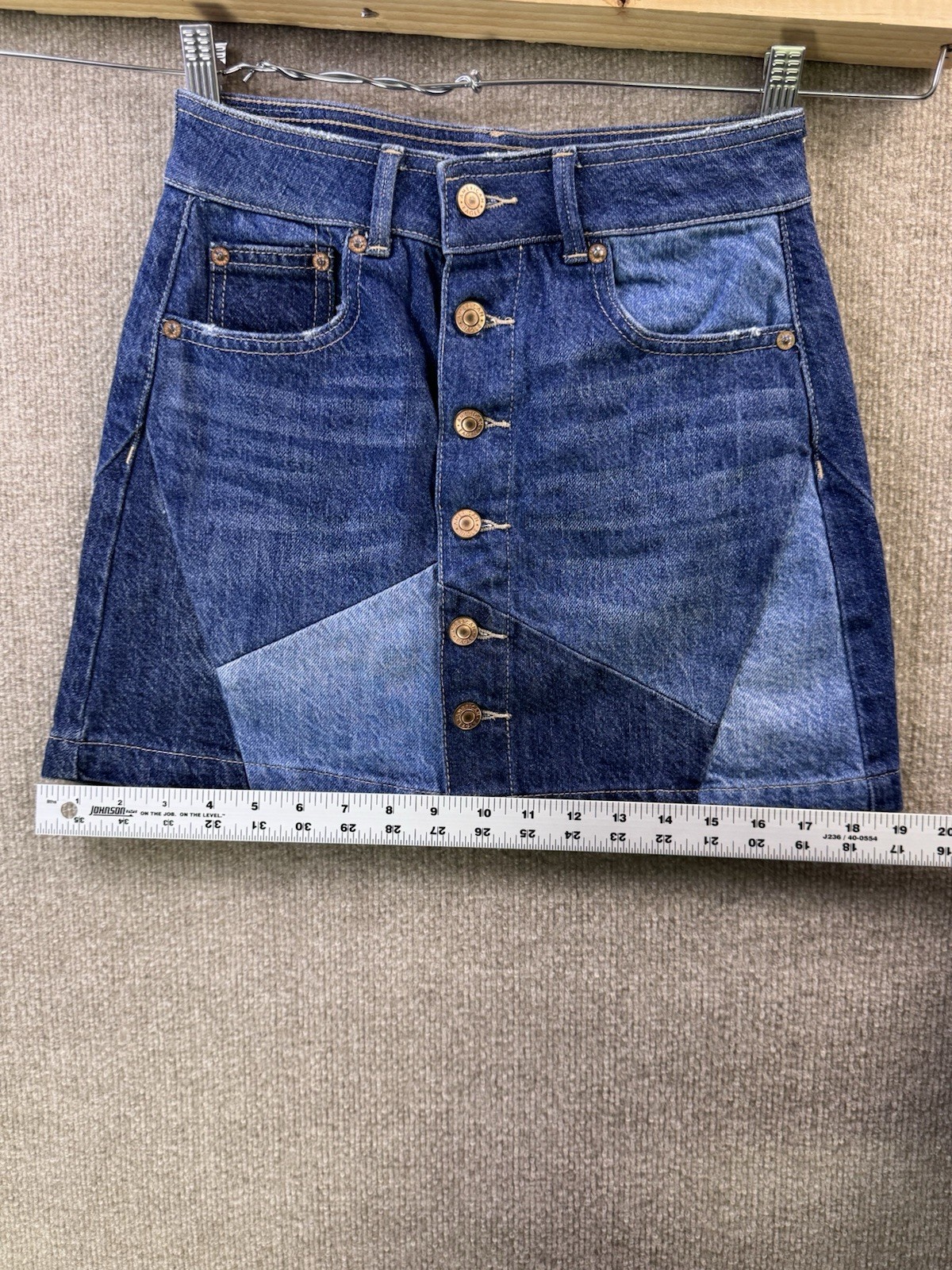 American Eagle NWT Denim Patchwork Mini-Skirt Hig… - image 10