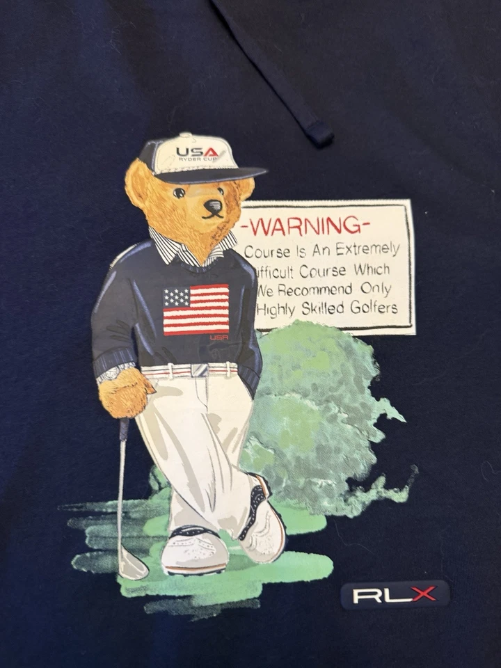 2025 Ralph Lauren Ryder Cup Polo Bear Hooded Long Sleeve T-Shirt (Size: Medium) - Image 2 of 4