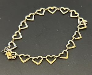 10" ANKLE BRACELET GOLD-TONE OPEN HEART STYLE 7mm - FREE SHIPPING