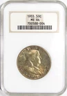 1955 FRANKLIN Silver Half Dollar NGC MS 64 - Old Fatty Holder