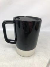 Starbucks Ceramic Tumbler Mug with Lid Black Cream