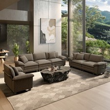 Modular Sectional Sofa Chenille Cloud Couch w/ Chaise & Cushion 7/5/4/3/2/1-Seat