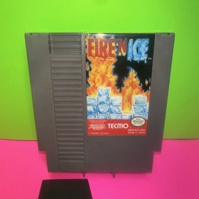 FIRE &lsquo;N ICE For (Nintendo NES)Cleaned Tested~Authentic~W/Sleeve Polished PINS