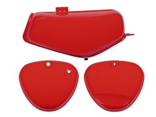 Tank-Set f&uuml;r Simson S50 & S51 &ndash; Bananentank m. Seitendeckel Enduro - Flammenrot