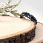 Blue Ion Plating grooved Brushed Band 6mm Black Tungsten Christmas Gifts Ring — photo 1
