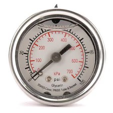 Commercial Pressure Gauge, 0 To 100 Psi, 1 1/2 In Dial, 1/8 In Npt, Center Back