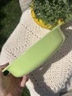 Vintage Pyrex 221 Lime Green 825” Round Casserole Baking Dish EUC