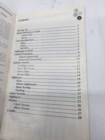 nights into dreams sega saturn manual only