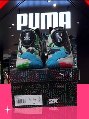 Puma Scoot Zeros II 2K Gr 49 .5 Uk 14 Bright Aqua Feather Gray 311349-01  Sneake