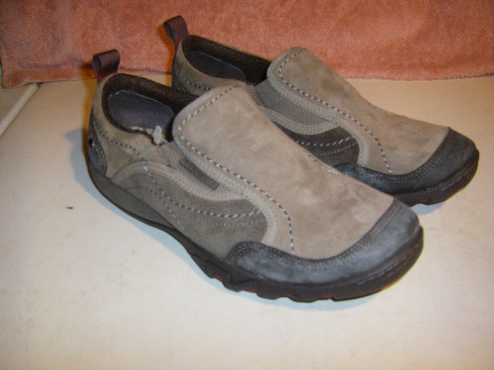 Scarpe mocassino donna Merrell Boulder marrone grigio slip on taglia 7
