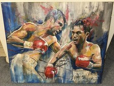 MANNY PACQUIAO Signed Boxing Art 24x20” ARTIST PROOF 1/3 Oscar De La Hoya