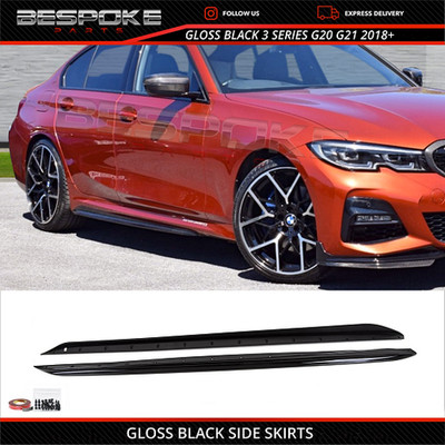 FÜR BMW 3ER G20 G21 SEITENSCHWELLER LIPPE KLINGEN GLANZ SCHWARZ M PERFORMANCE 2018+