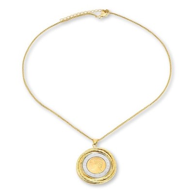 Bellezza 500 Lira Coin Bronze Pendant with 18'' Spiga Chain - 916-213 