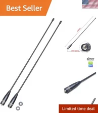 Durable VHF/UHF Antenna 15.6-Inch - Compatible with BaoFeng and More (2 Pack)