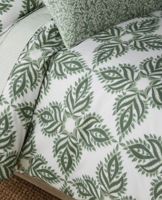 JOHN ROBSHAW~Queen Duvet~DASATI~ORGANIC COTTON~ DARK GREEN SAGE ~MSRP $460~NWT 